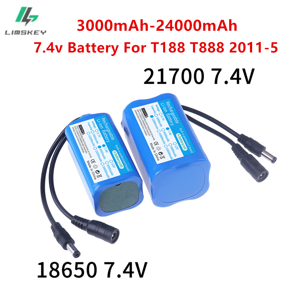 Fish Finder Transducer - 7.4V battery 3000mah/6000mah/9000mah/12000mah for T188 T888