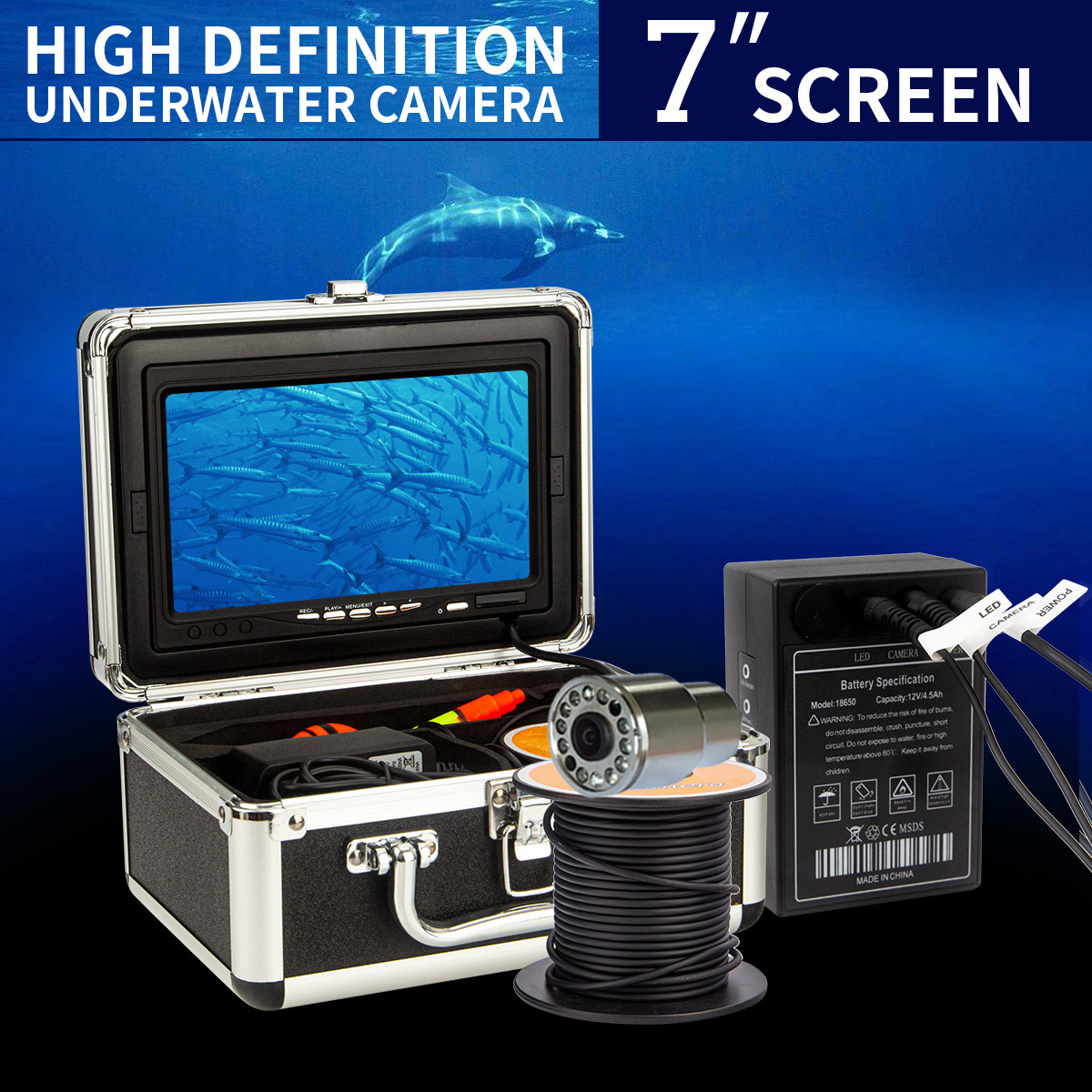 IP68 full waterproof 12 LEDS 7 - đánh giá và giá Fish Finder Case