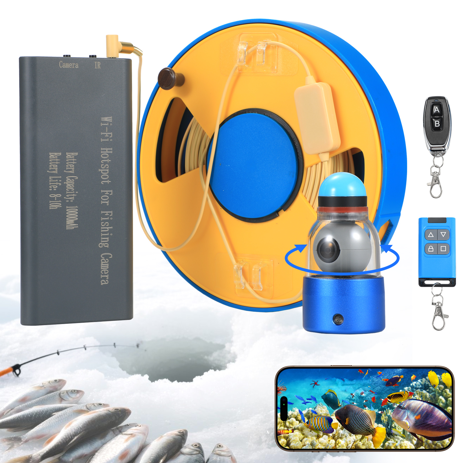 WIFI 360° Underwater Fishing C - đánh giá và giá Fish Finder Cable