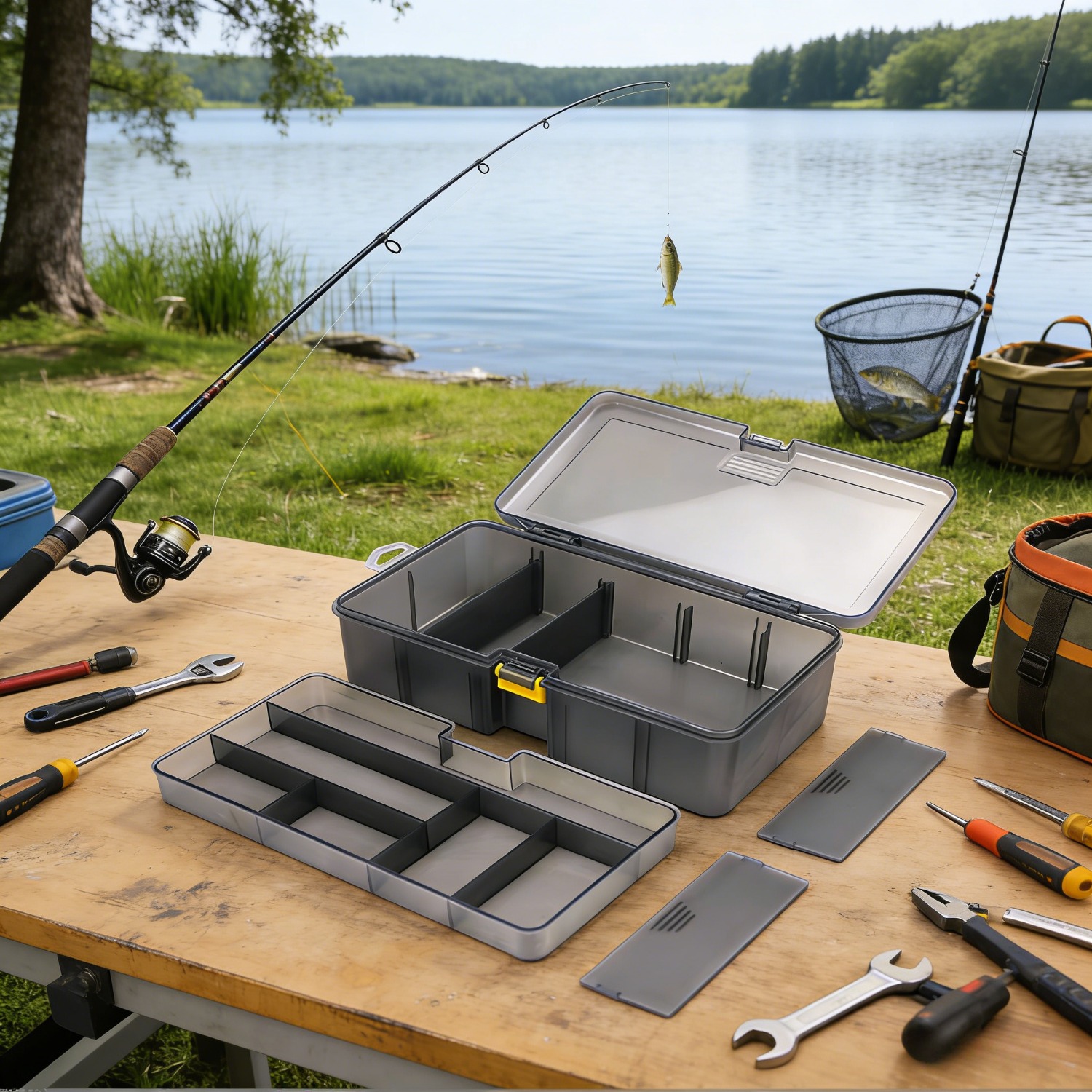 Portable double-layer transpar - đánh giá và giá Fish Finder Case