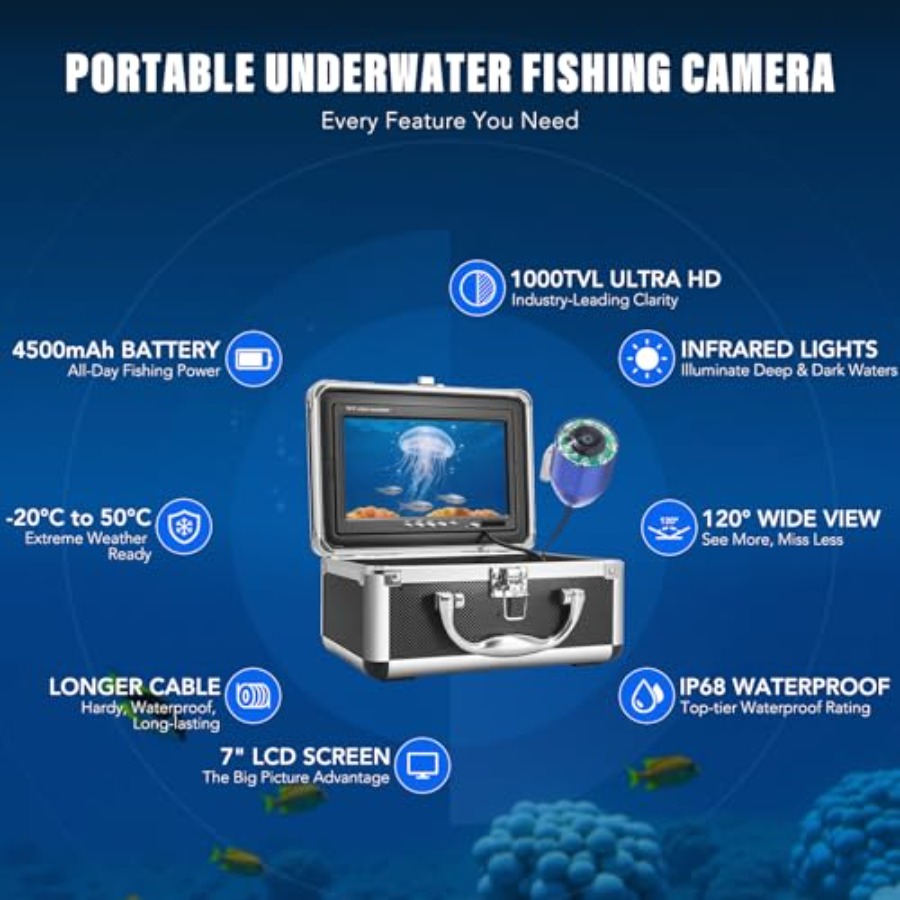 Portable fish finder for lake, - đánh giá và giá Fishing Camera